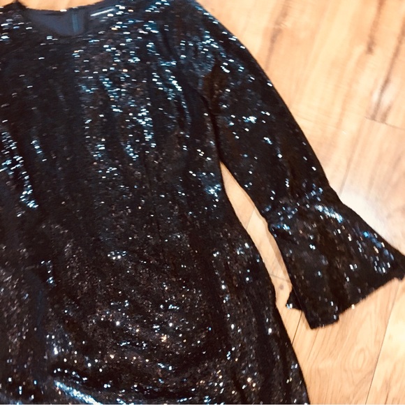 Something Navy sparkle sequin holiday New Years Eve dress black prom medium - Picture 3 of 6